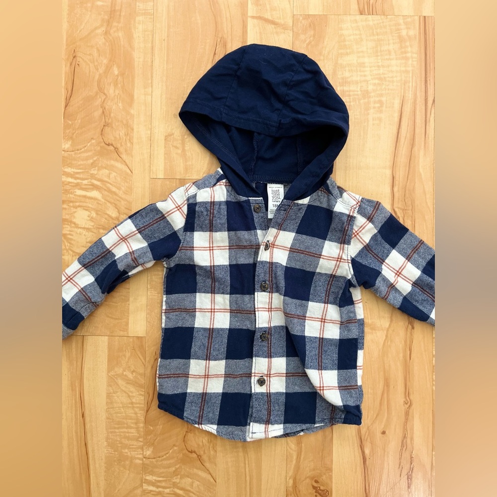 Carters plaid hoodie, 18 months